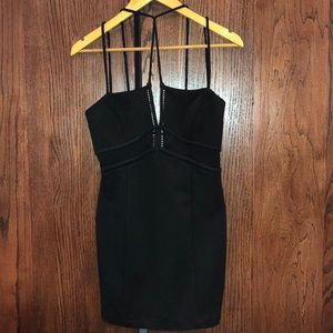 Free People Strappy Back Mini Dress Black